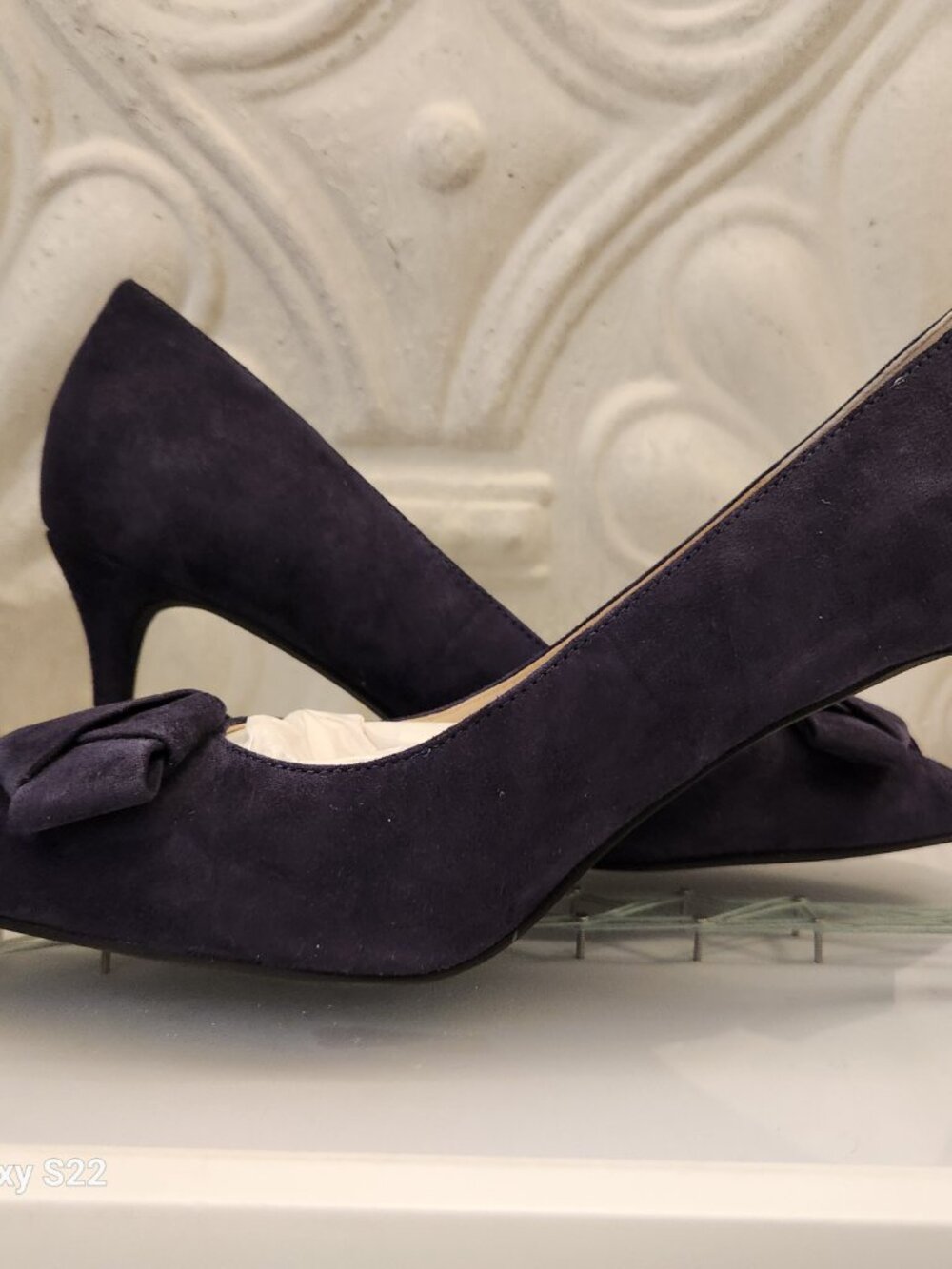 Cole Haan Suede Leather "Ina Pump 75" Marine Blue. NIB. Size 9 - Picture 4 of 12